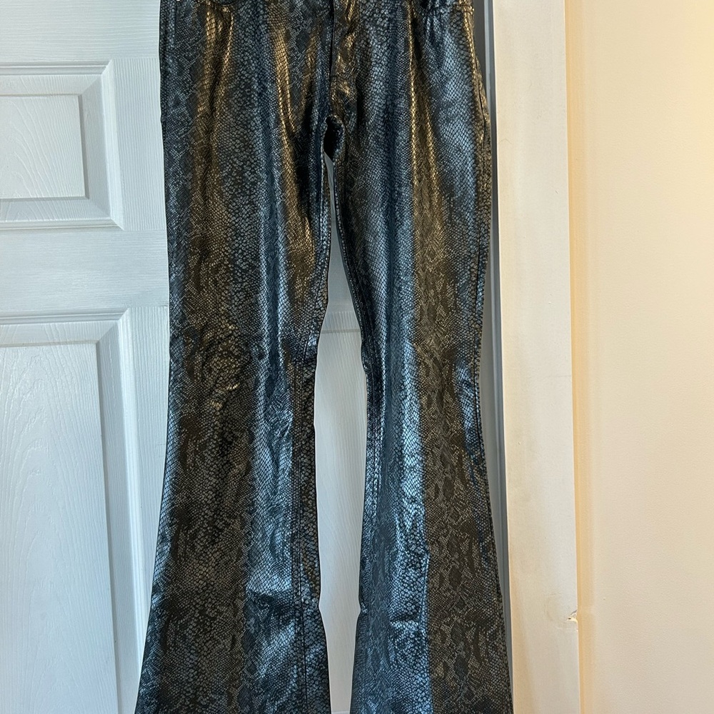 Mudd Black Snakeskin Flare Jeans